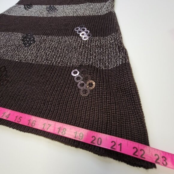 SEQUIN Sleeveless Knit Sweater Dark Brown Dress - One Size Fits Most - Picture 11 of 11